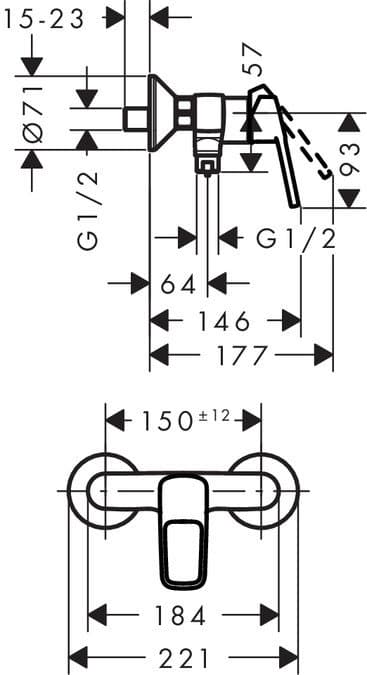 Mitigeur de douche Hansgrohe Logis Loop - vue 4
