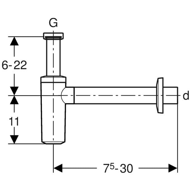 Siphon chromé autonettoyant Ø 32 mm Geberit pour lavabo - vue 5