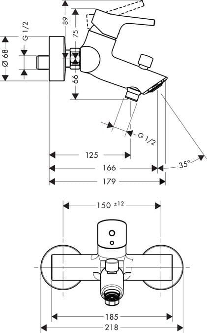 Mitigeur de bain / douche Hansgrohe Talis S - vue 3