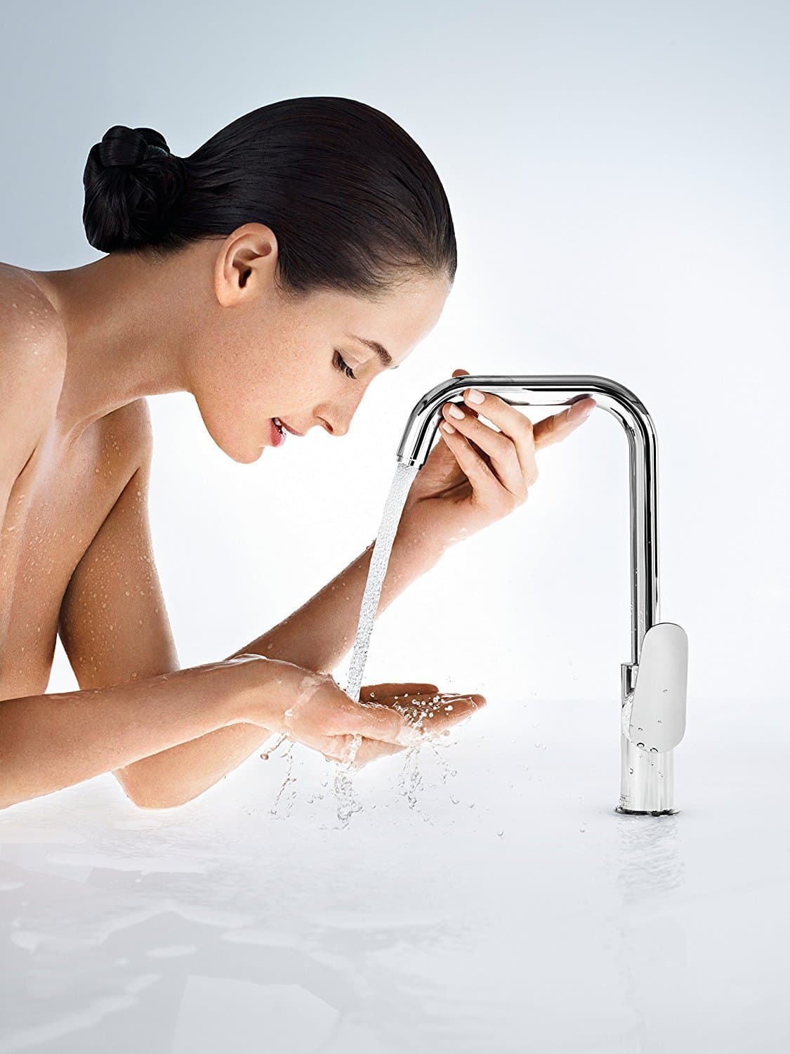 Mitigeur de lavabo Hansgrohe Focus 240 bec haut en laiton chromé avec tirette et vidage - vue 4