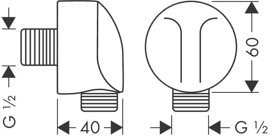 Coude de raccordement Hansgrohe FixFit - vue 3