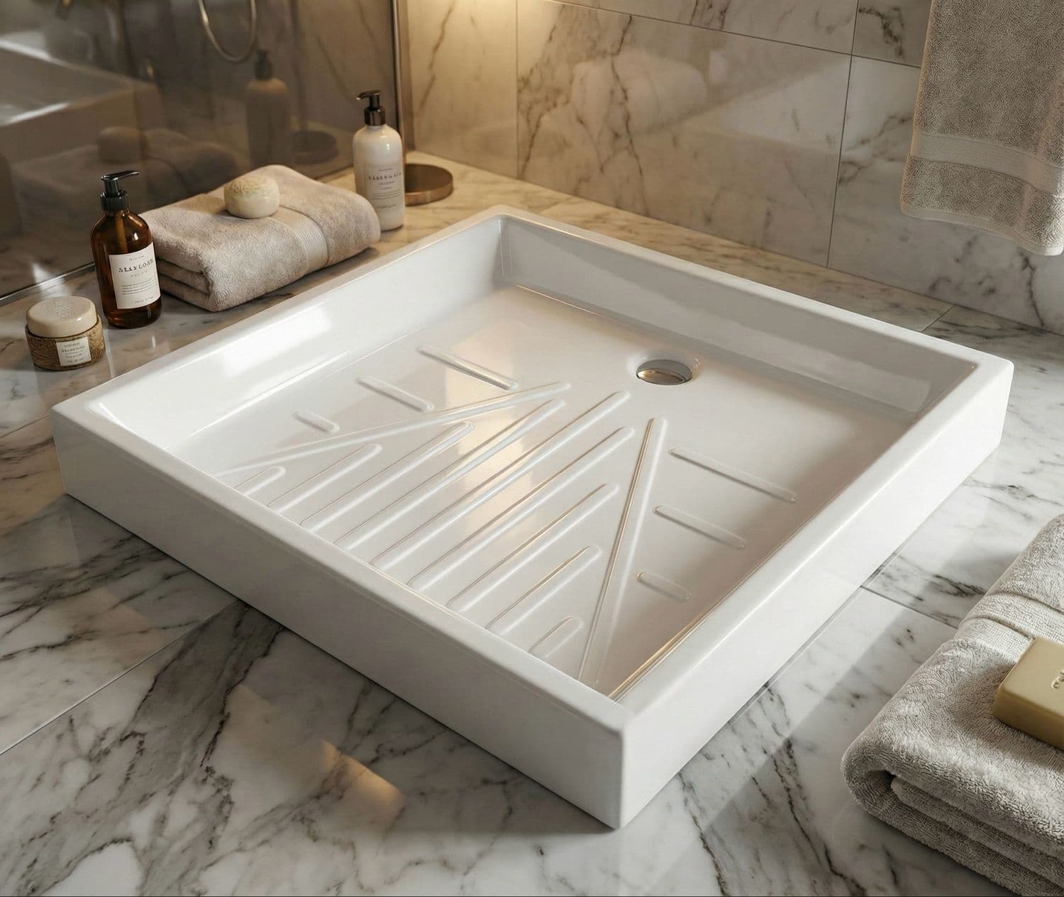 Receveur Fidji 70 x 70 cm ou 80 x 80 cm sans vidage