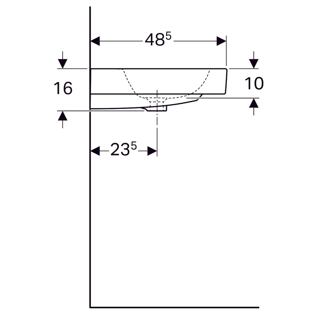 Plan-vasque Geberit iCon 90 cm - vue 8