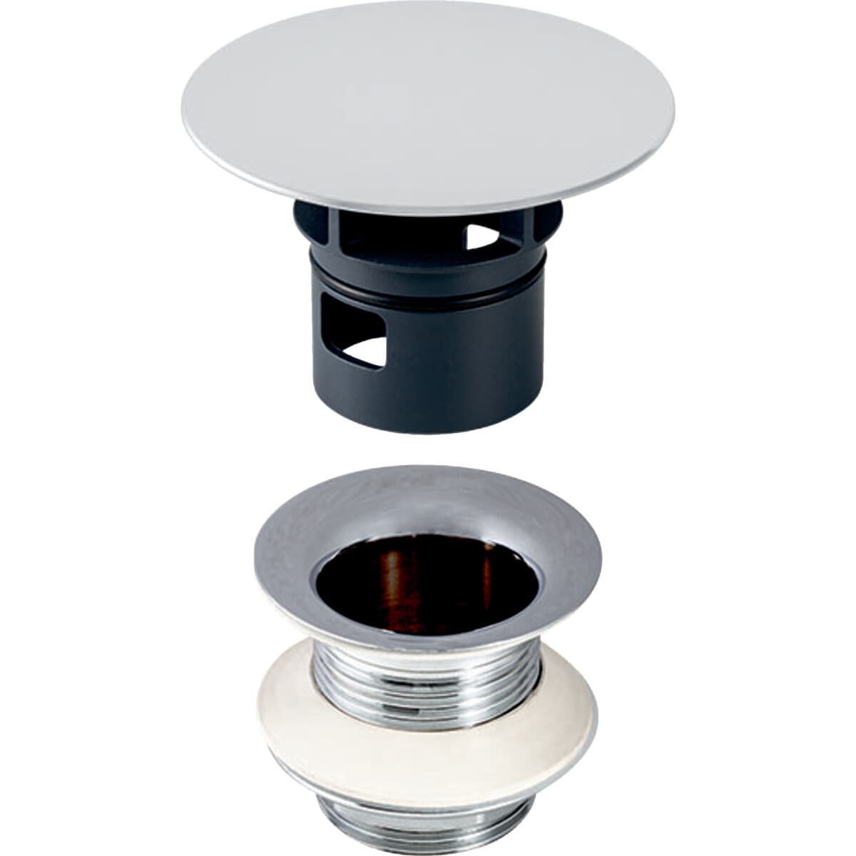 Bonde Geberit  à écoulement libre et recouvrement de soupape pour lavabo (longueur de filetage 8 cm)