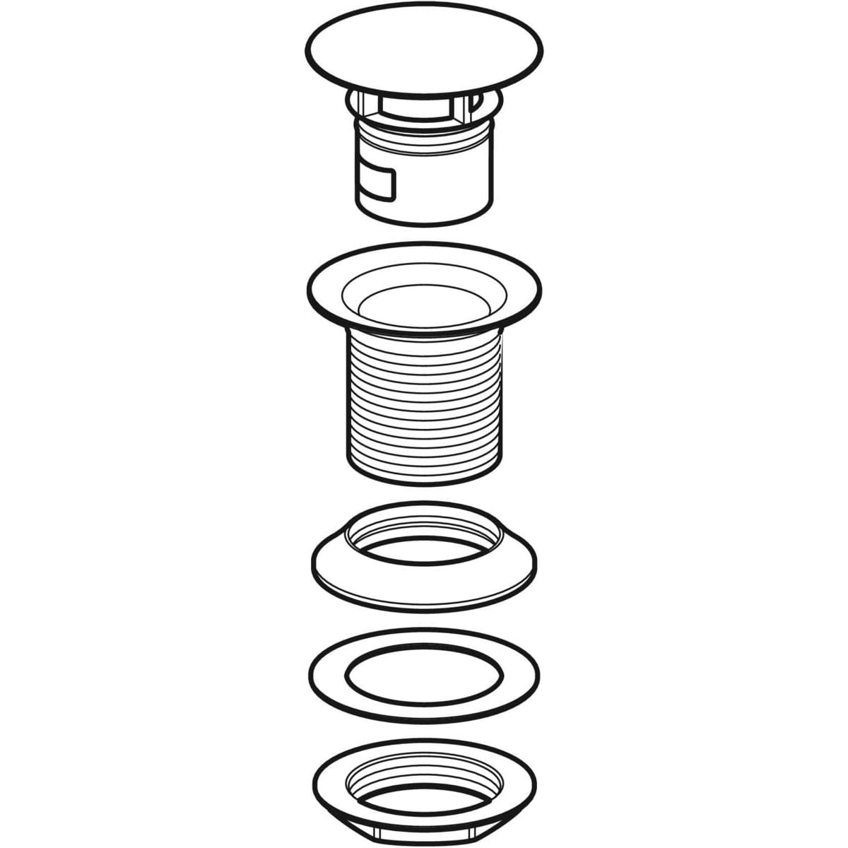 Bonde Geberit  à écoulement libre et recouvrement de soupape pour lavabo (longueur de filetage 8 cm) - vue 3