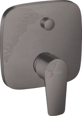 Set de finition pour mitigeur bain / douche encastré Hansgrohe Talis E en noir chromé brossé