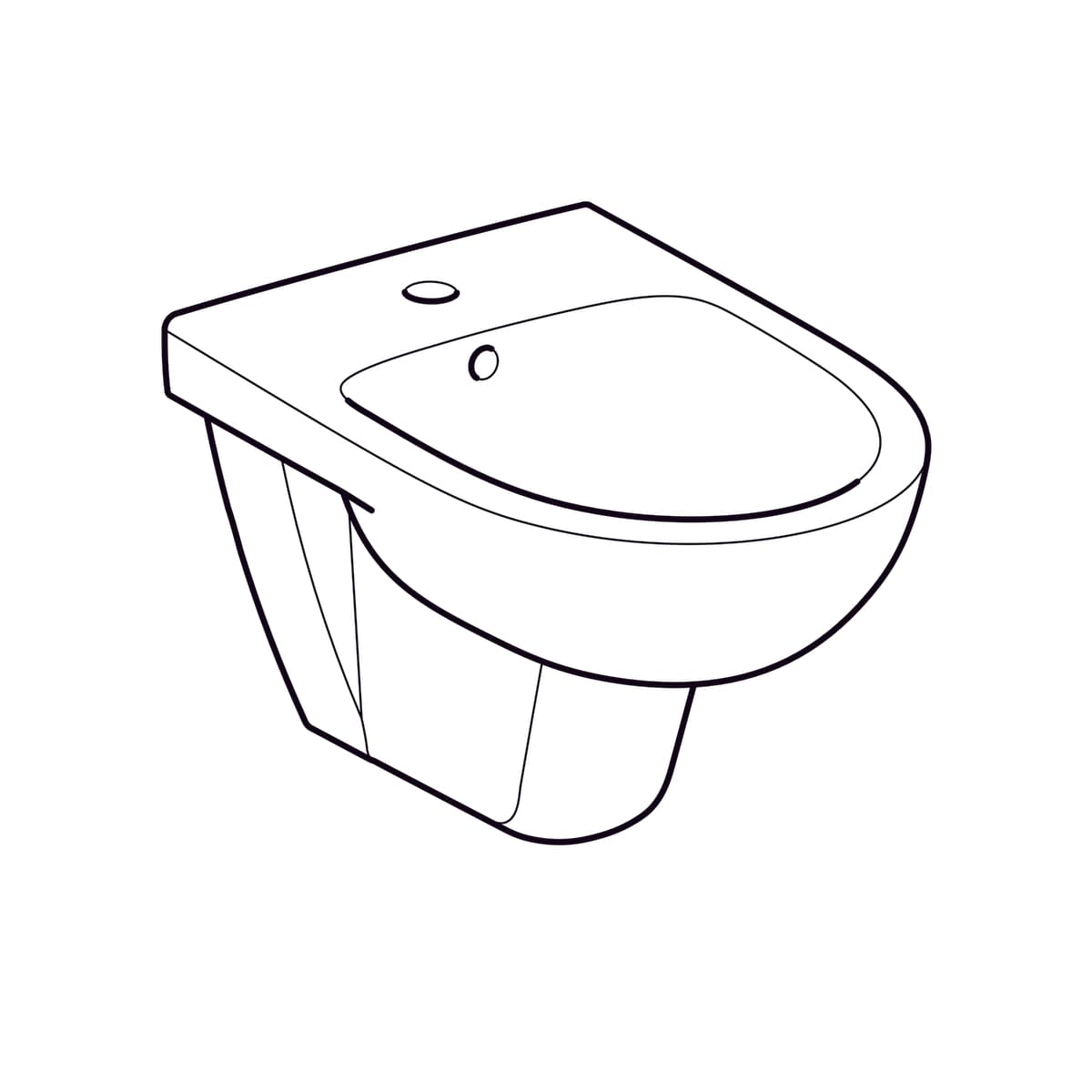 Bidet suspendu Geberit Selnova - vue 4