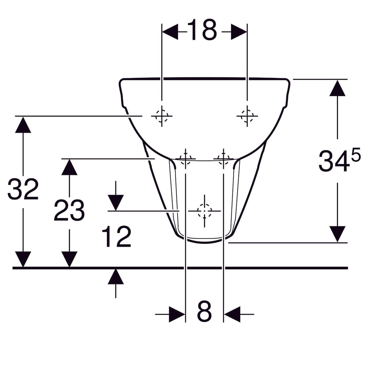 Bidet suspendu Geberit Selnova - vue 6