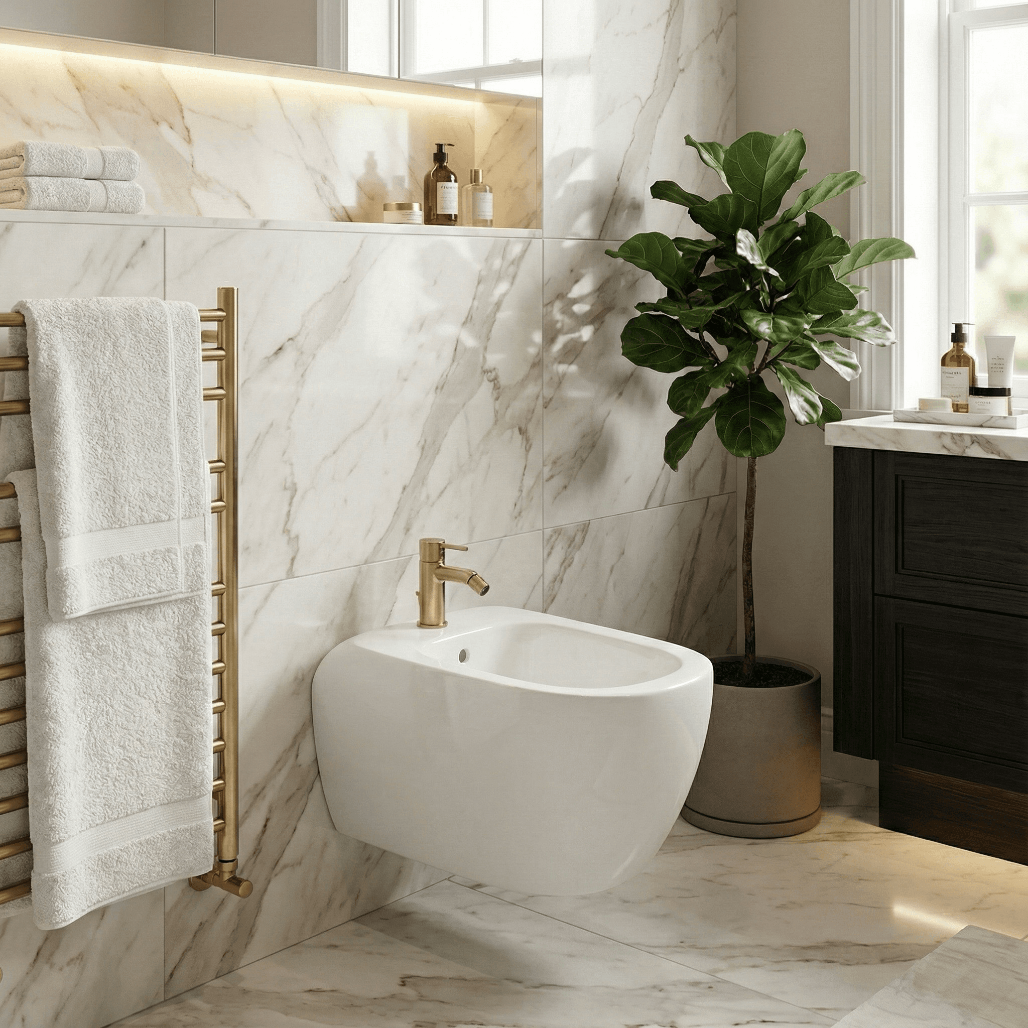 Bidet suspendu Geberit Citterio caréné KeraTect® - vue 3