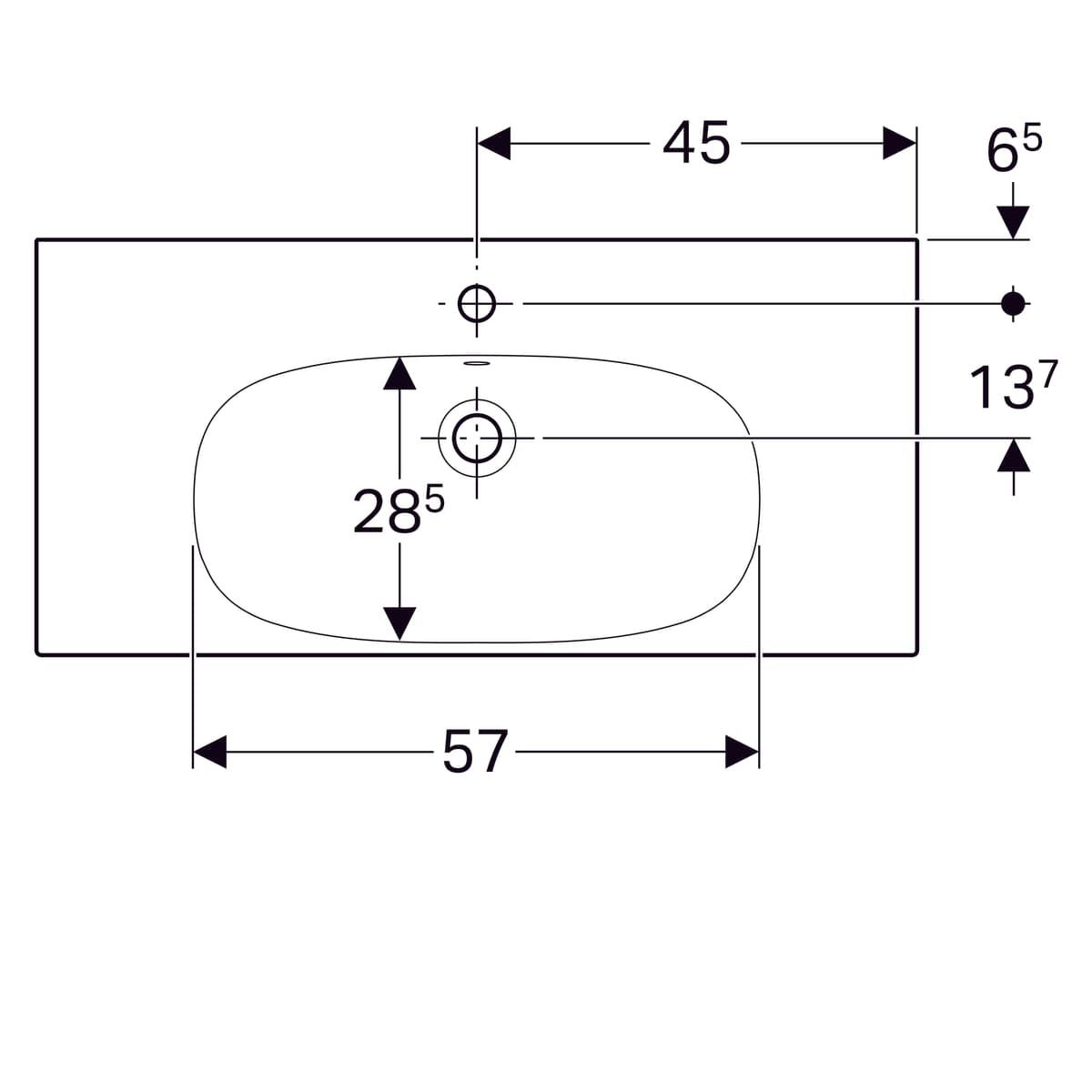 Plan-vasque Geberit Acanto 90 cm - vue 5