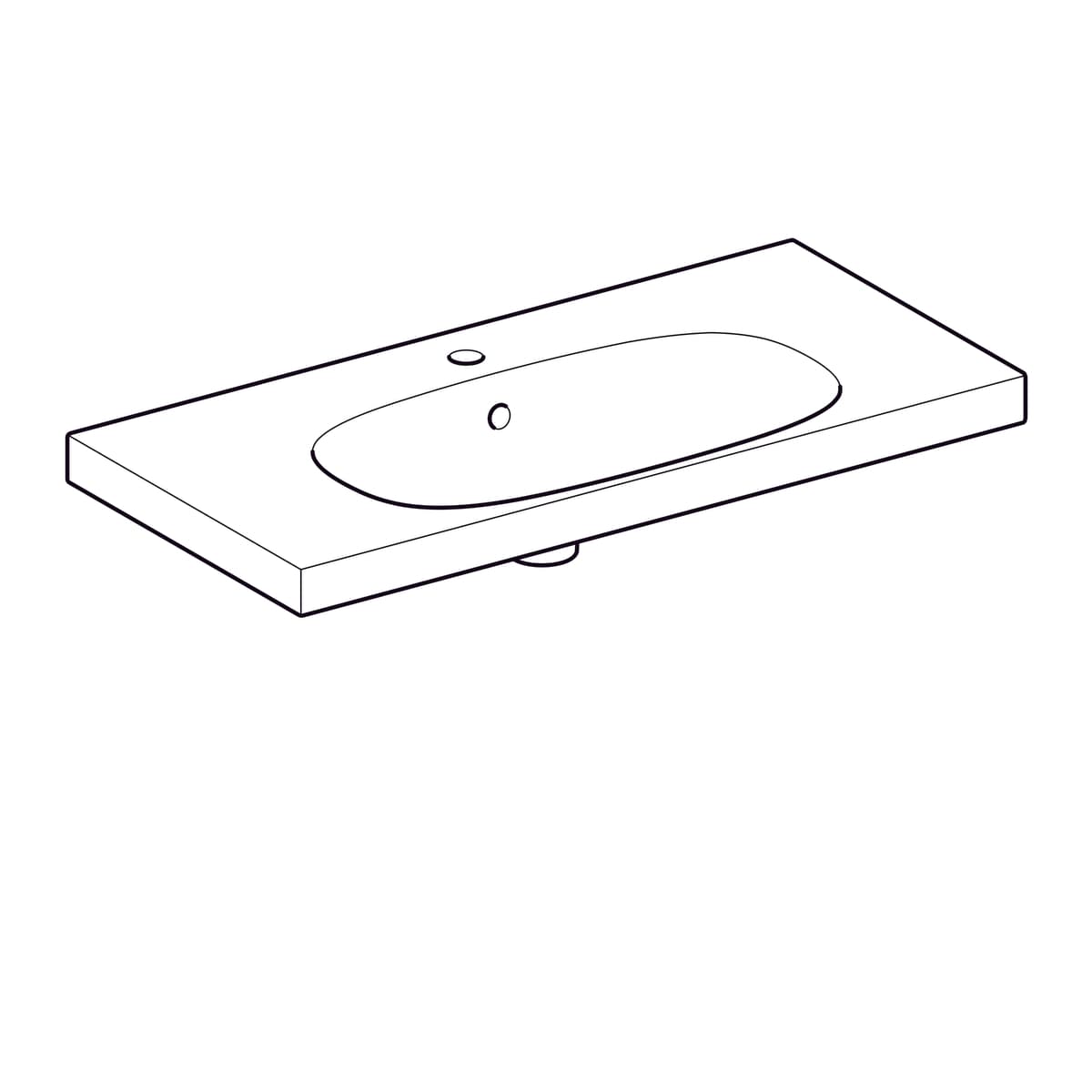 Plan-vasque Geberit Acanto 90 cm - vue 4