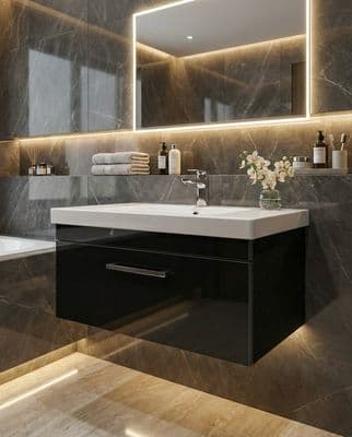 Meuble de salles de bains Spazio 80 cm à un tiroir (sans vasque)