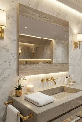 Miroir de salle de bains - Bois MDF