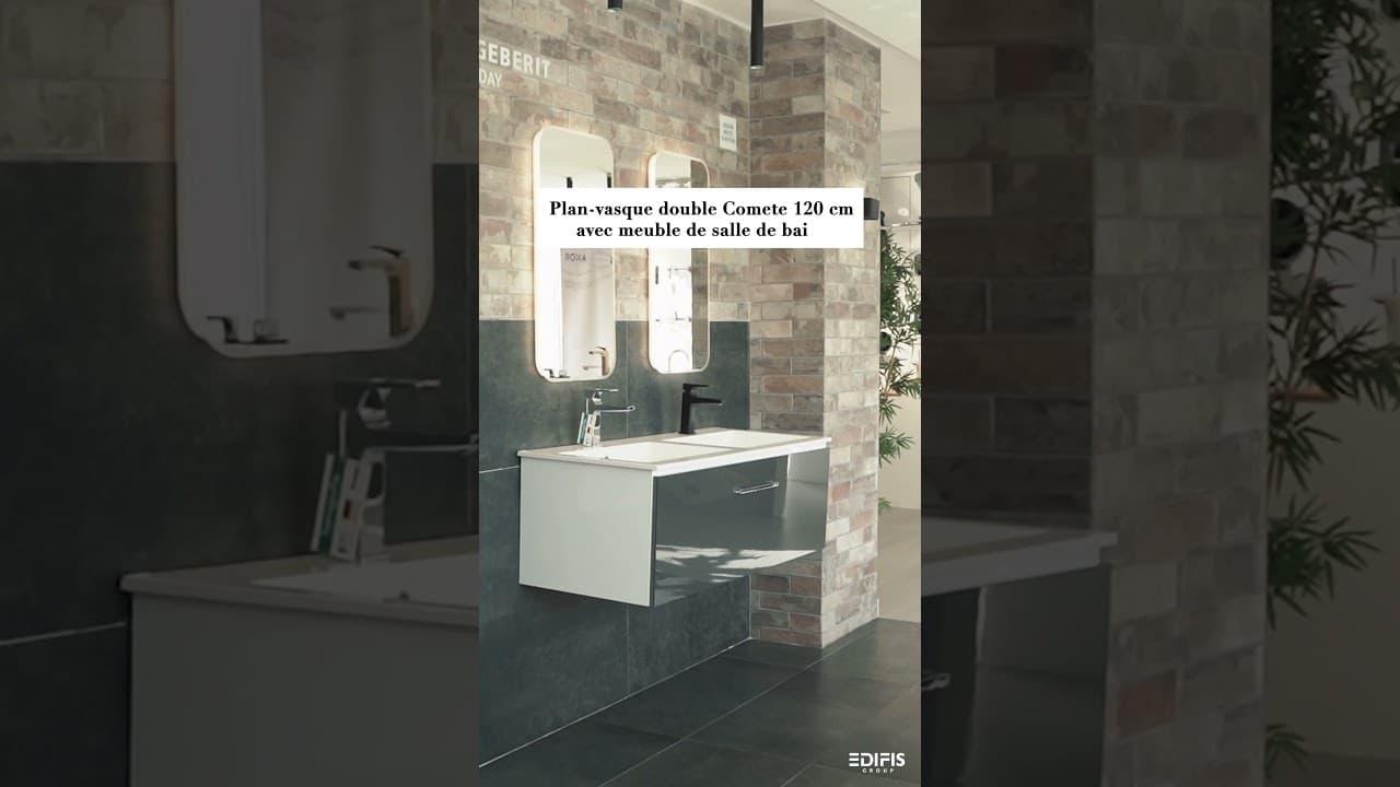 Meuble de salle de bains Comete 120 cm à un tiroir (sans vasque) - vue 6