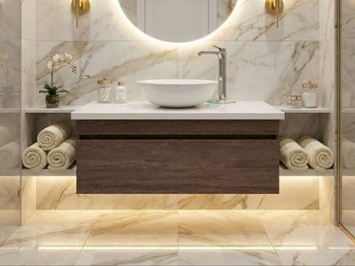 Meuble de salle de bains Stone 90 cm à un tiroir (sans vasque)