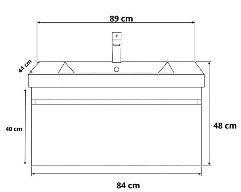 Meuble de salle de bains à un tiroir pour lavabo Geberit Smyle 90 cm (sans vasque) - vue 21