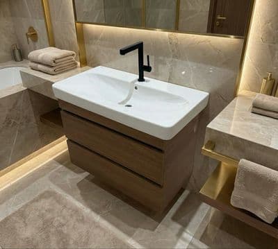 Meuble de salle de bains à deux tiroirs pour lavabo Geberit Smyle 90 cm (sans vasque)