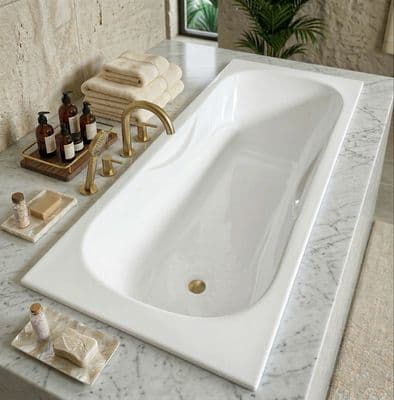 Baignoire Relax 170 x 70 cm avec accoudoirs et zone douche anti-dérapante