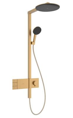 Colonne de douche Showerpipe Hansgrohe Raindance Alive S 300 2 jets avec mitigeur thermostatique ShowerSelect Comfort en bronze brossé
