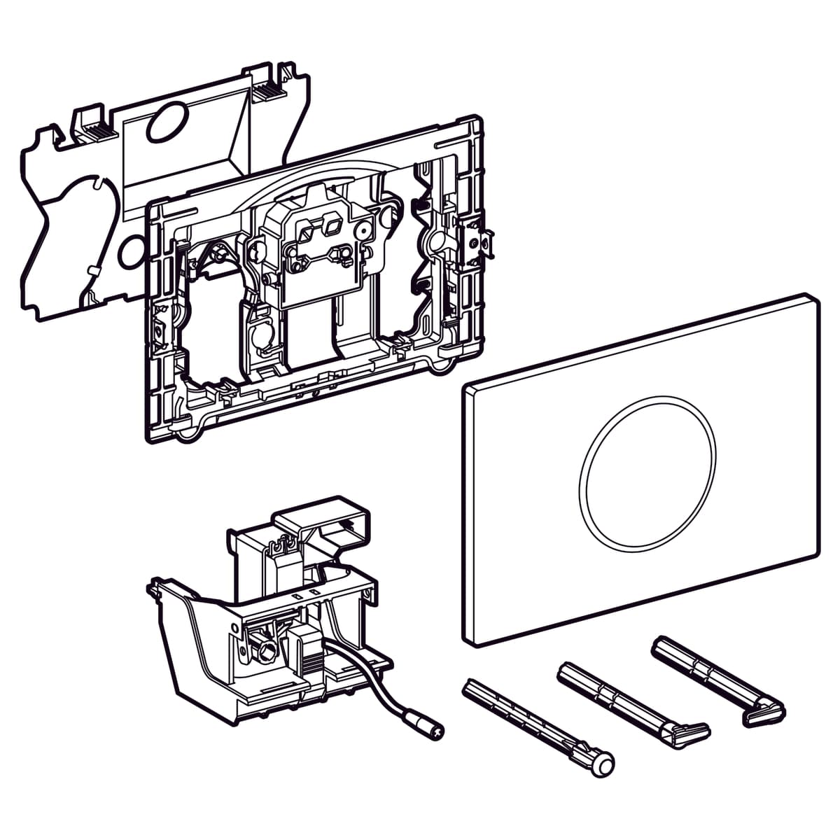 Plaque de déclenchement infrarouge Geberit Sigma10 électronique pour réservoir à encastrer Sigma 12 cm / Acier inoxydable brossé - vue 3