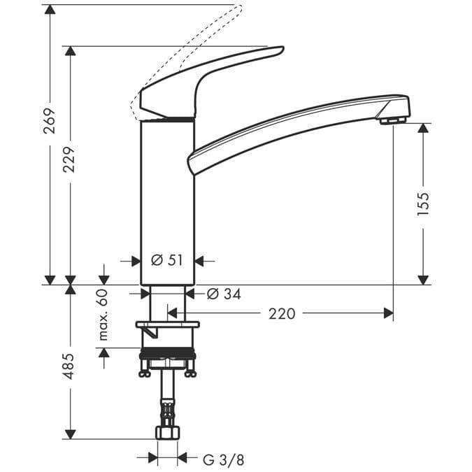 Mitigeur de cuisine Focus M41 160 - vue 6
