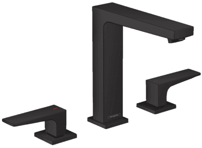 Mélangeur de lavabo 3 trous Hansgrohe Metropol 160 en noir mat avec bonde push-open