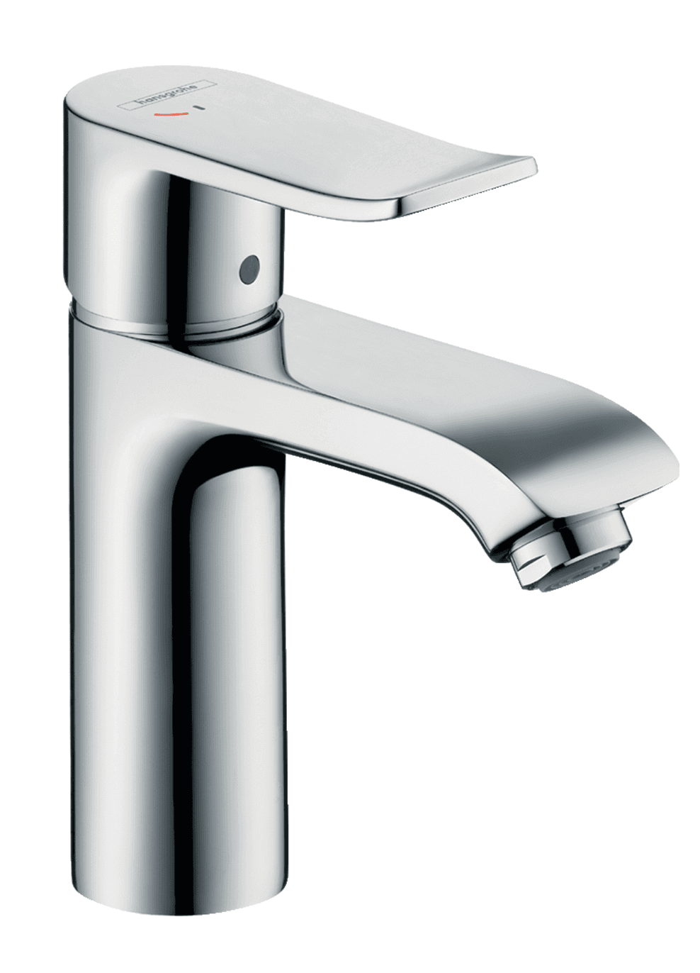 Mitigeur de lavabo Hansgrohe Metris 110 CoolStart en laiton chromé avec tirette et vidage