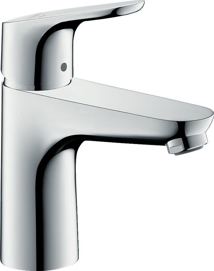 Mitigeur de lavabo Hansgrohe Focus 100 CoolStart en laiton chromé avec tirette et vidage
