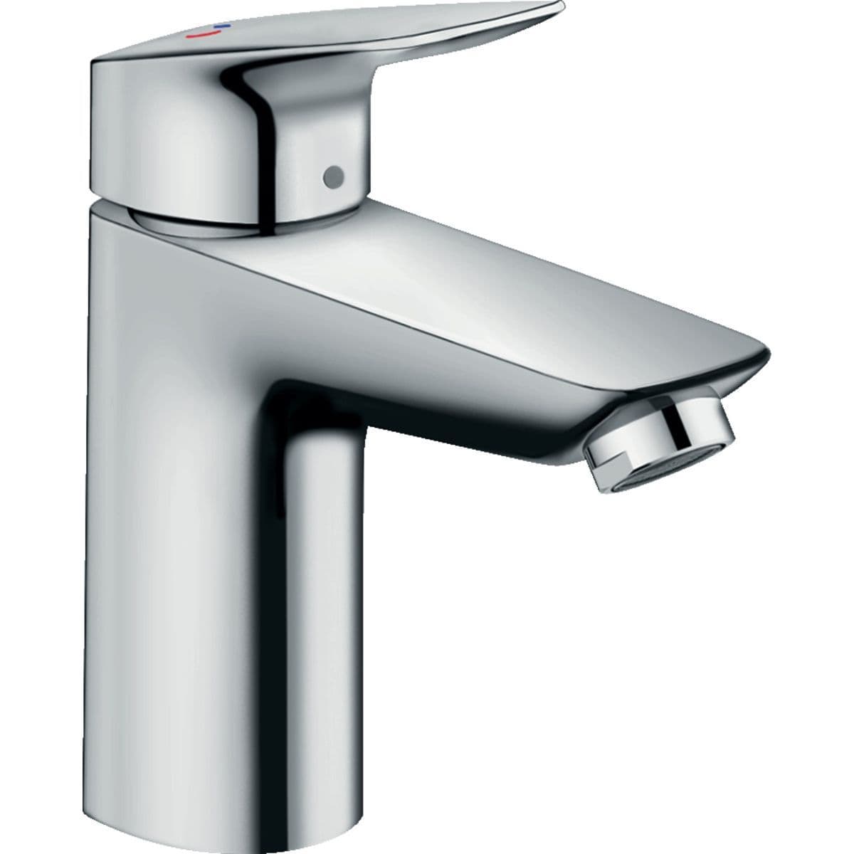 Mitigeur de lavabo Hansgrohe Logis 100 CoolStart en laiton chromé avec tirette et vidage