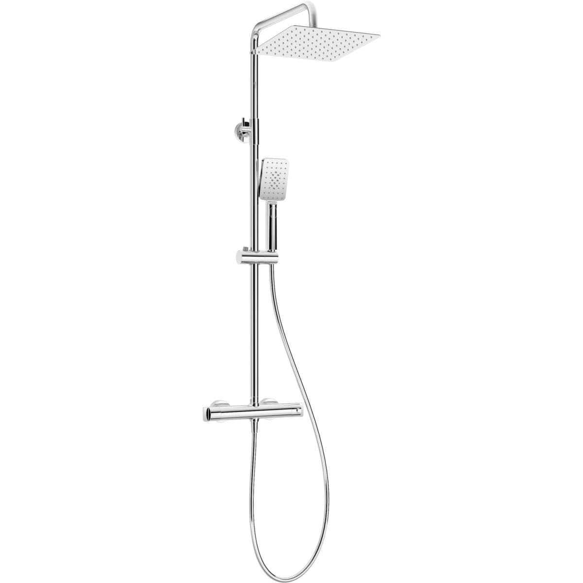 Colonne de douche carrée Deante 250 avec mitigeur thermostatique en chromé