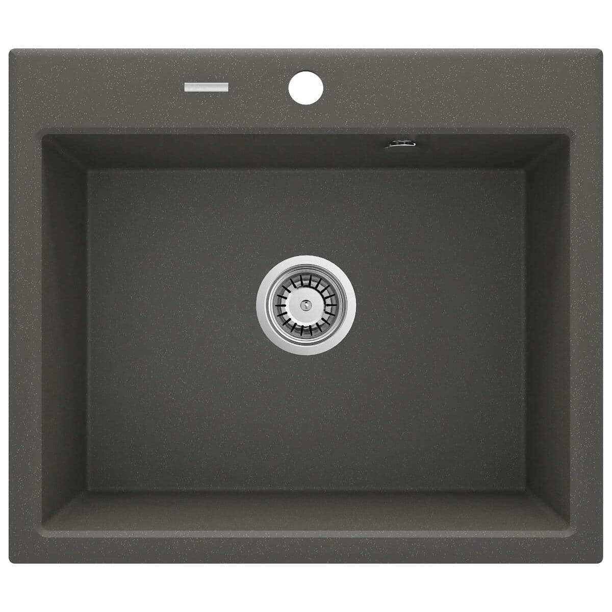 Évier de cuisine encastrable simple bac granit Deante Andante 60 x 52 cm en anthracite métallisé avec vidage télescopique gain de place