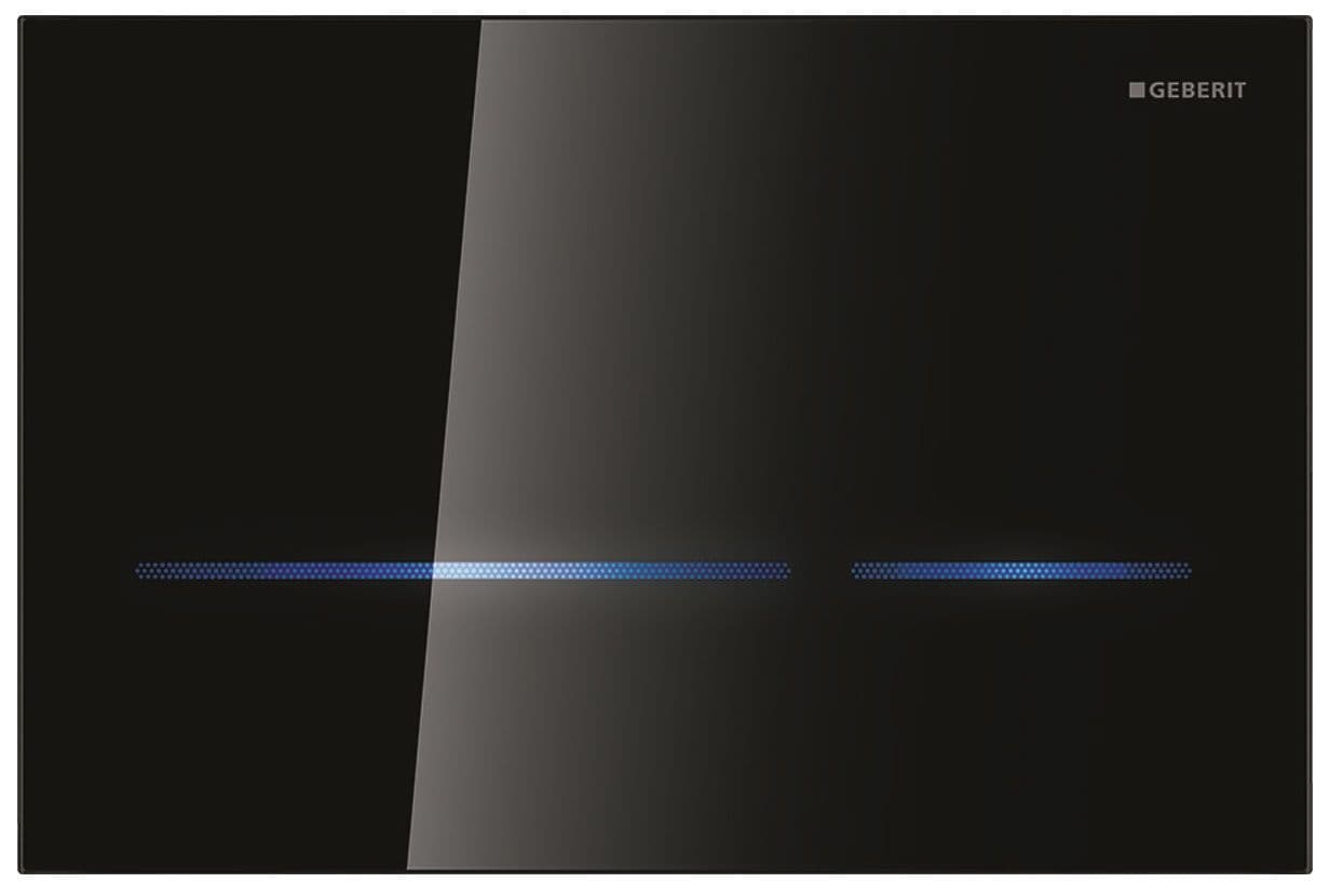 Plaque de déclenchement infrarouge Geberit Sigma80 électronique pour réservoir à encastrer Sigma 8 cm / Verre noir