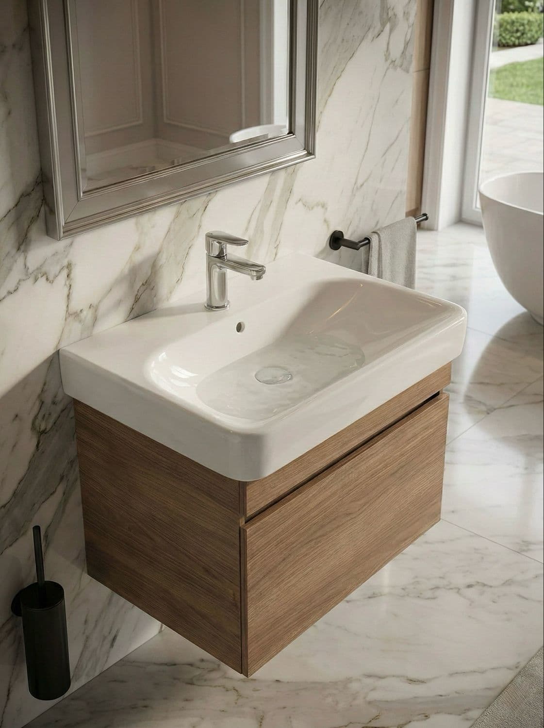 Meuble de salle de bains à un tiroir pour lavabo Geberit Smyle 60 cm (sans vasque)