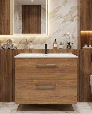 Meuble de salle de bains à deux tiroirs pour lavabo Geberit Selnova Square 80 cm (sans vasque)