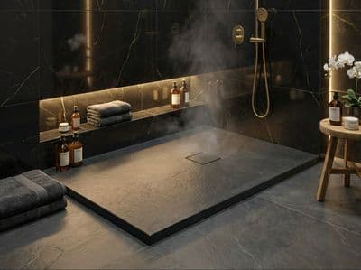 Receveur rectangulaire Vulcanite extra-plat et anti-dérapant (130 à 150 cm) x 80 cm